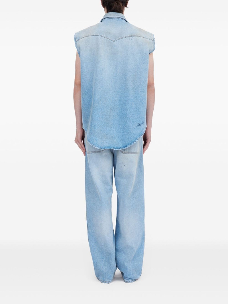 MM6 메종 Margiela Sleeveless Distressed 데님 셔츠 5