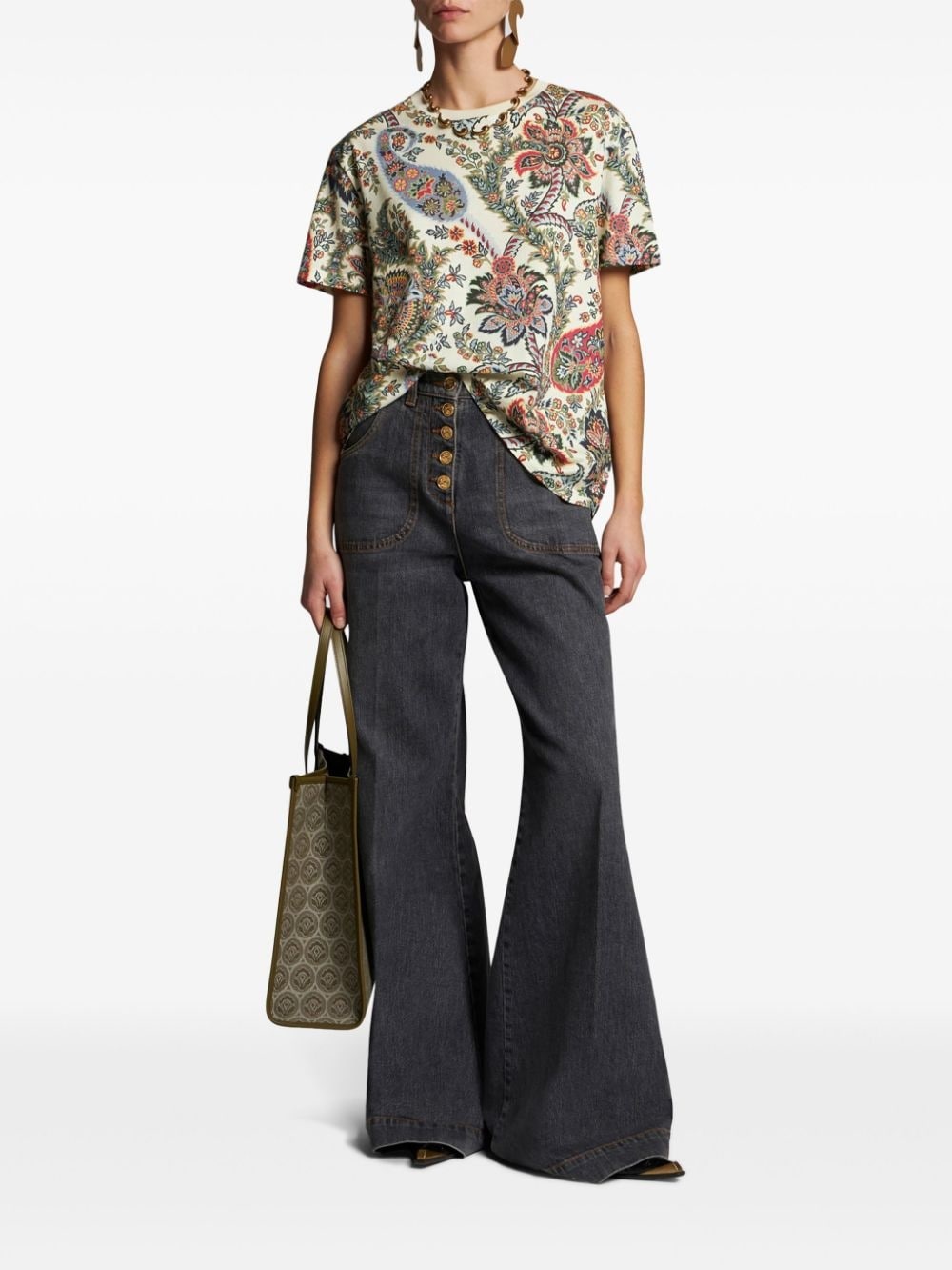 【関税込み】ETRO エトロ Paisley print cotton t-shirt ETRO paisley-print Cotton T-shirt | Orange | FARFETCH