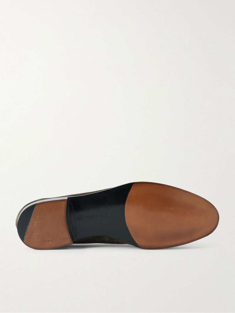 EDWARD GREEN Piccadilly Suede Penny Loafers Green outlook