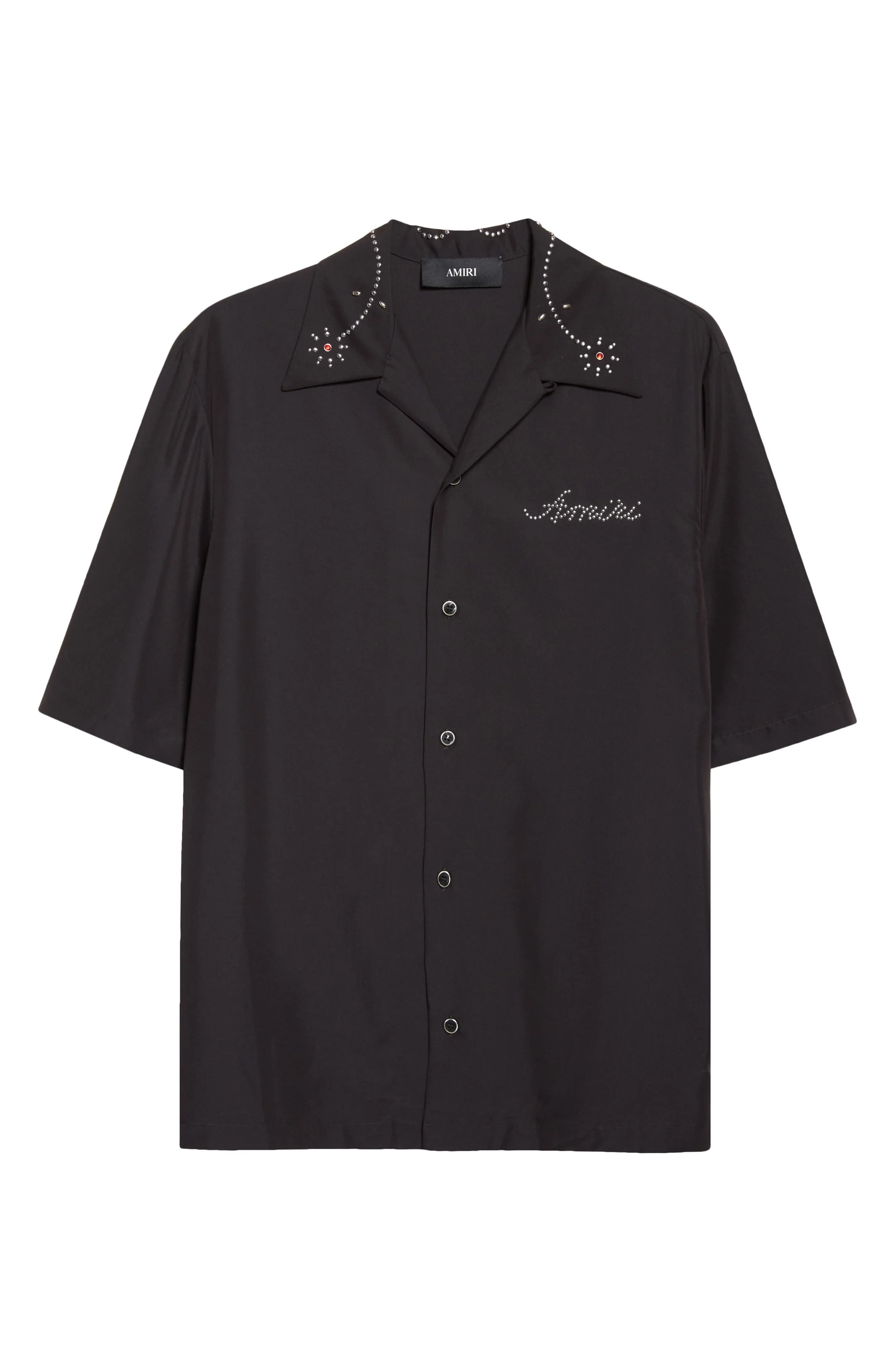 AMIRI Studded Camp Shirt in Black at Nordstrom - 1