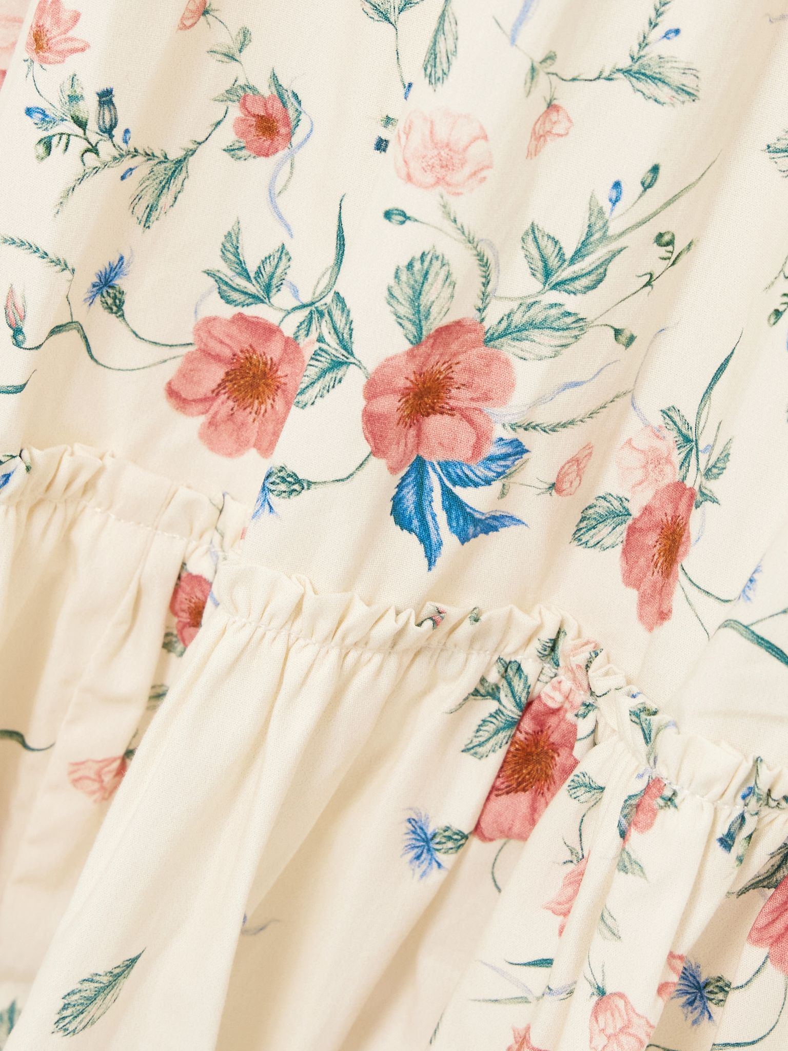 Consuelo Mosqueta embroidered tiered floral-print cotton-poplin midi dress White - 4
