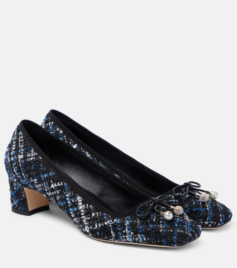 Elme 45 bow-detail tweed pumps - 1