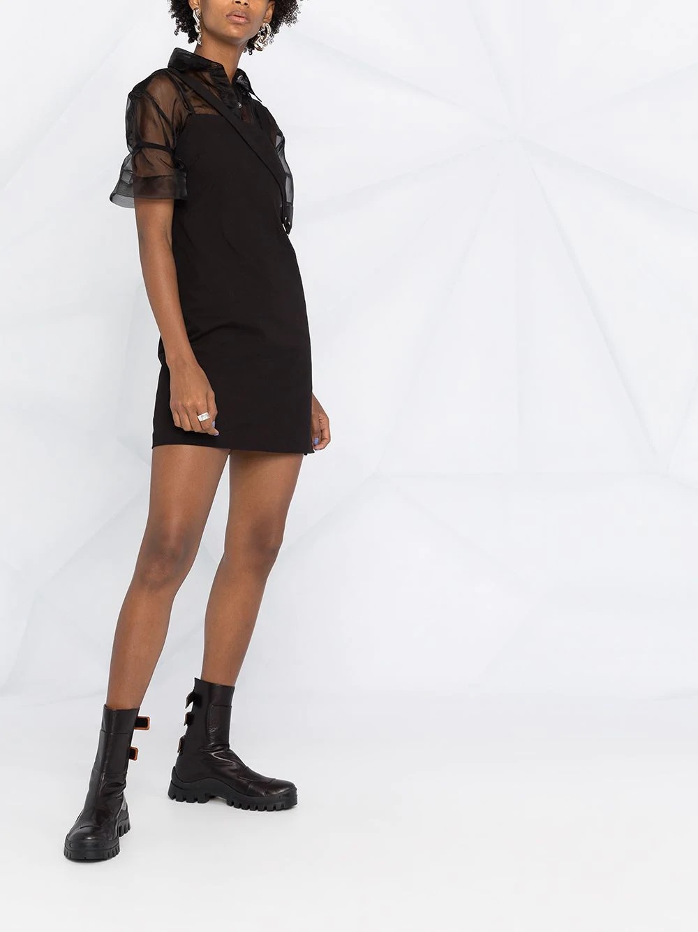 asymmetric mini dress - 6