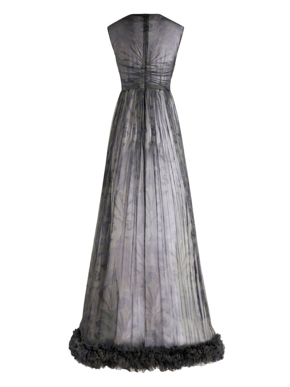 ruched-detail printed silk dress - 6