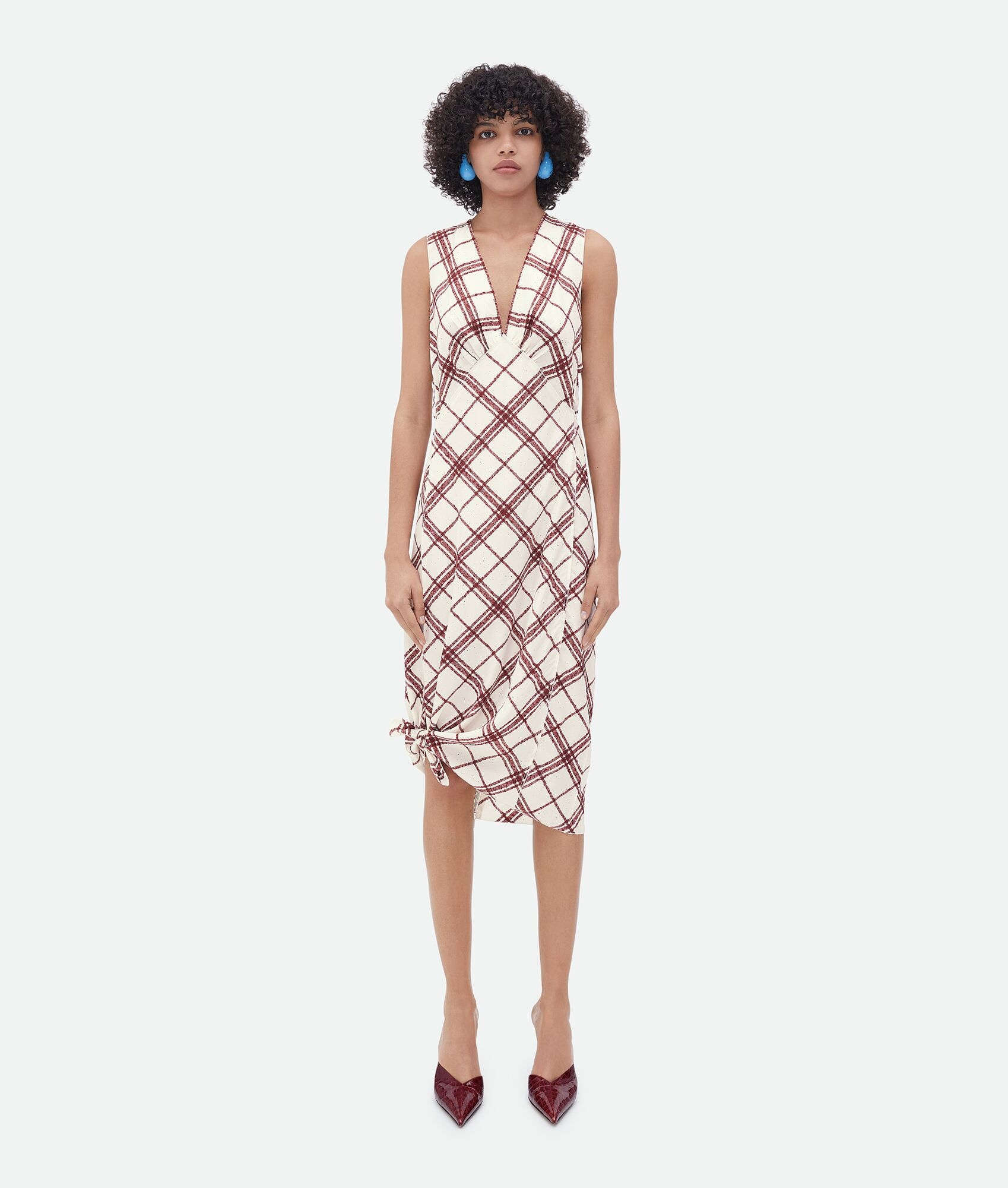 check print viscose and silk dress - 4