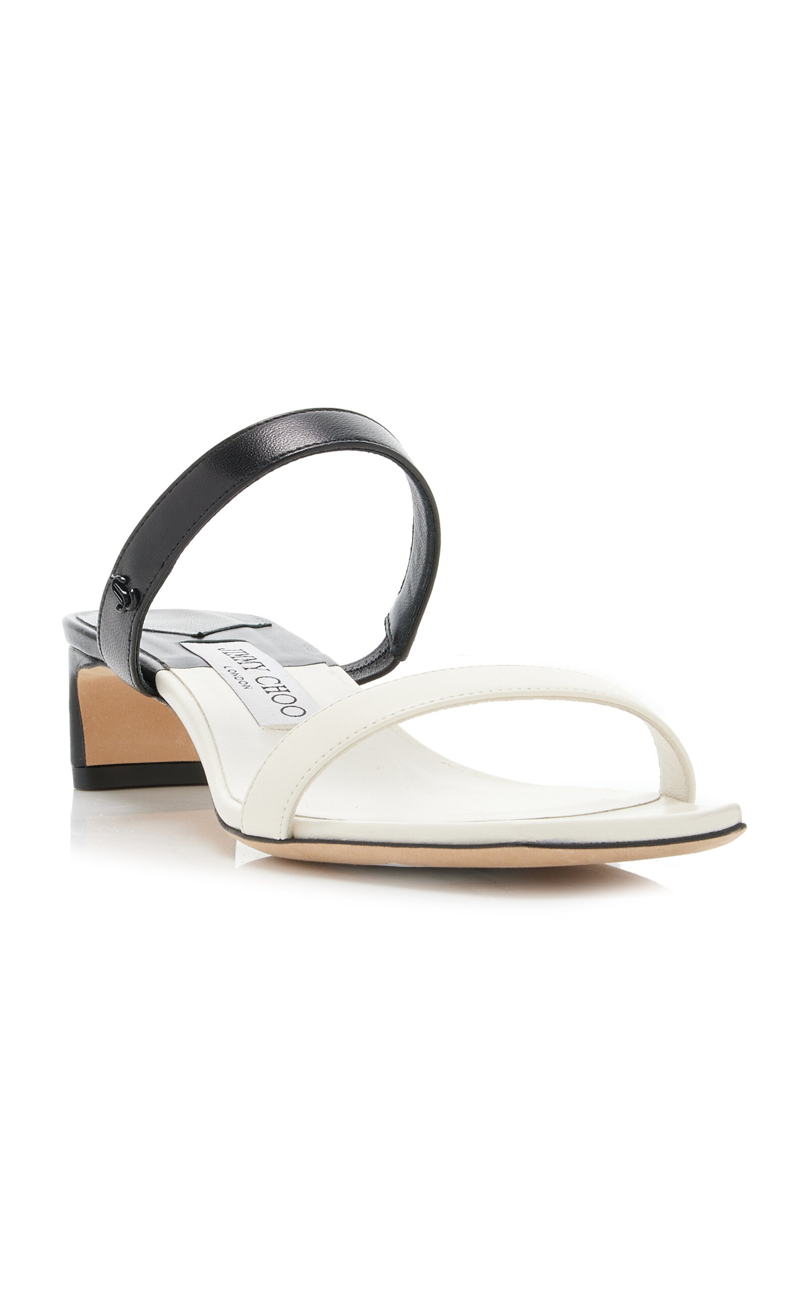 Kyda Color-Blocked Leather Sandals black/white - 4