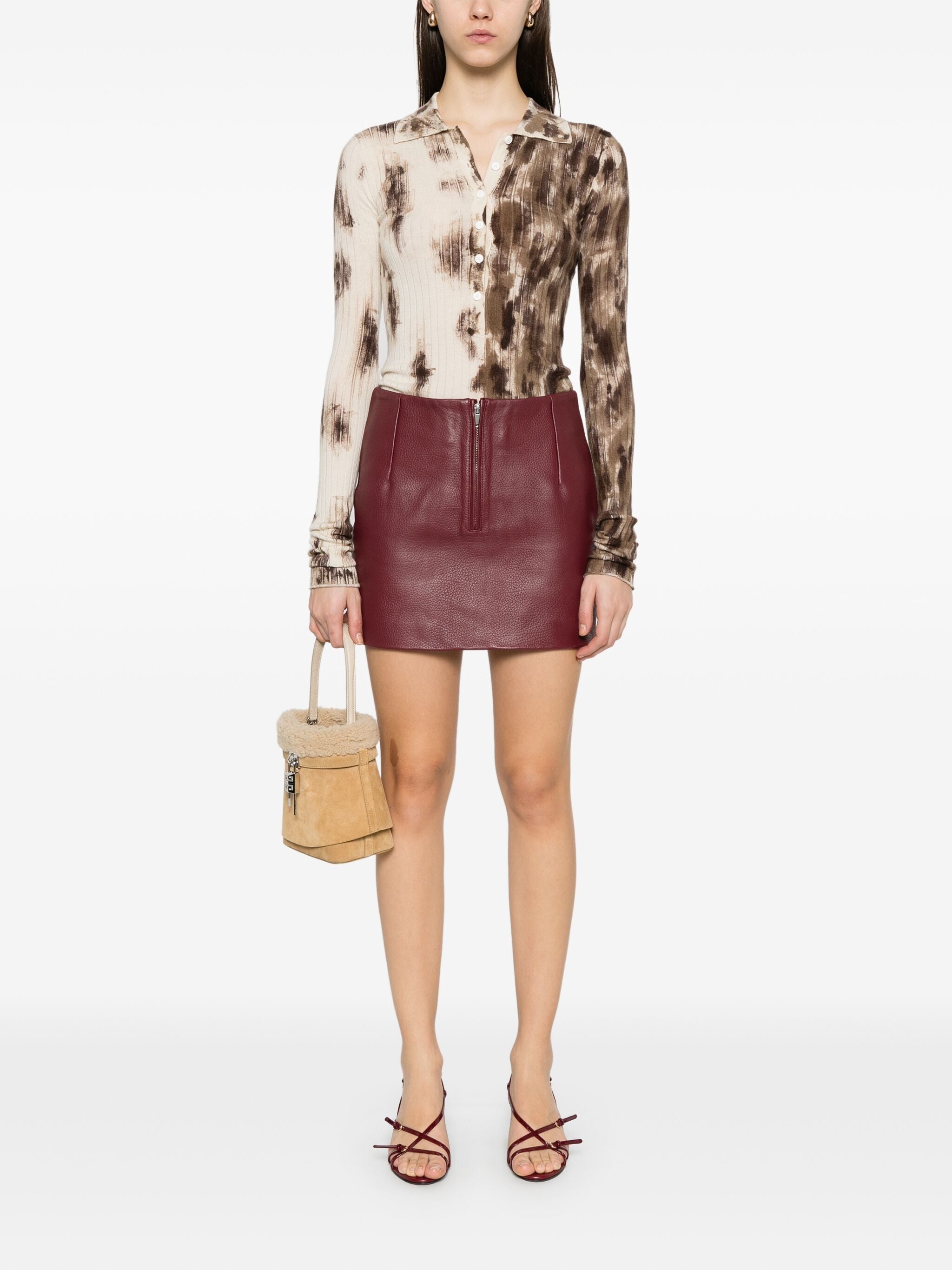 Leather Mini Skirt - 5