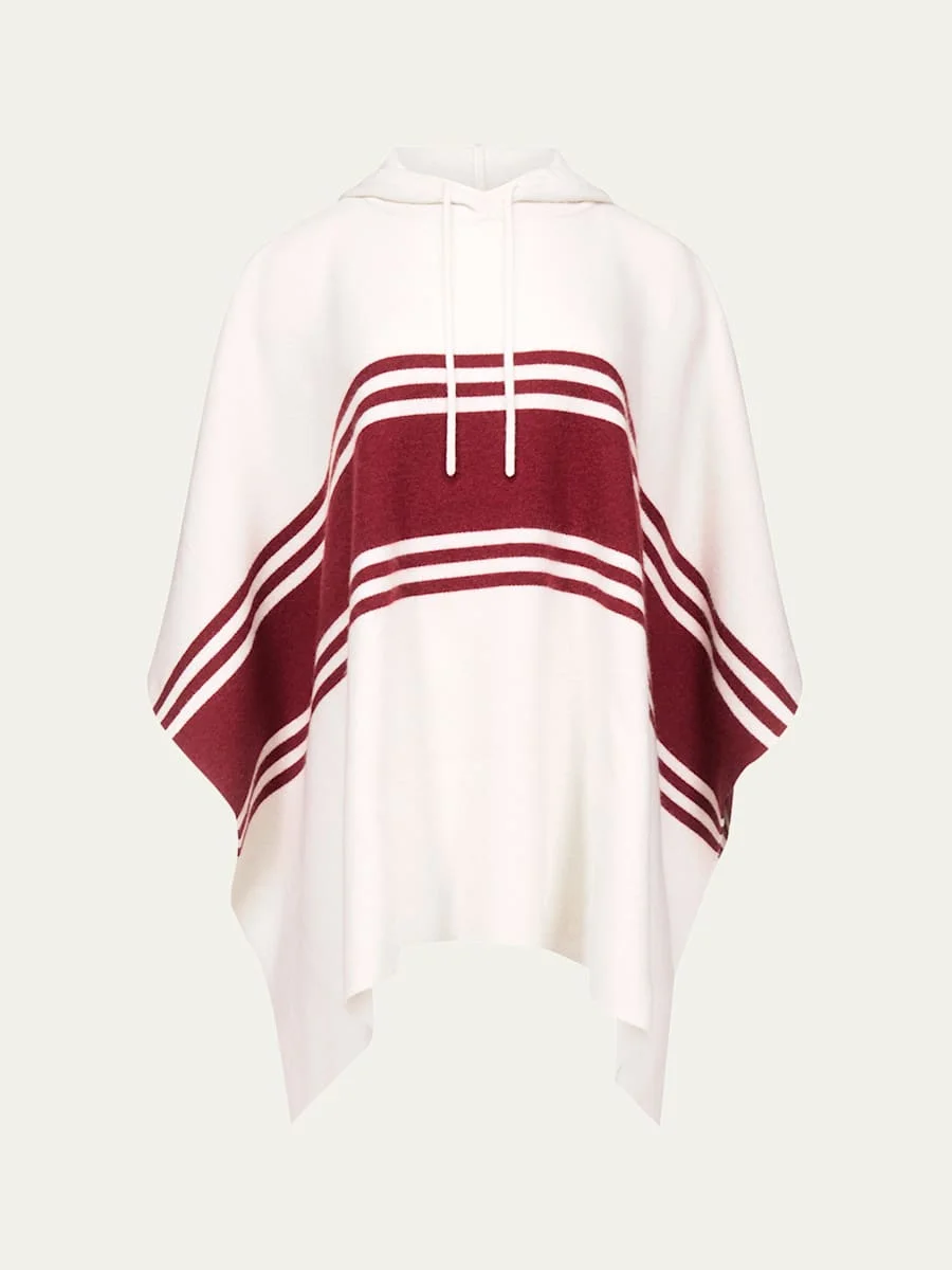 Hooded Cashmere Poncho - 1