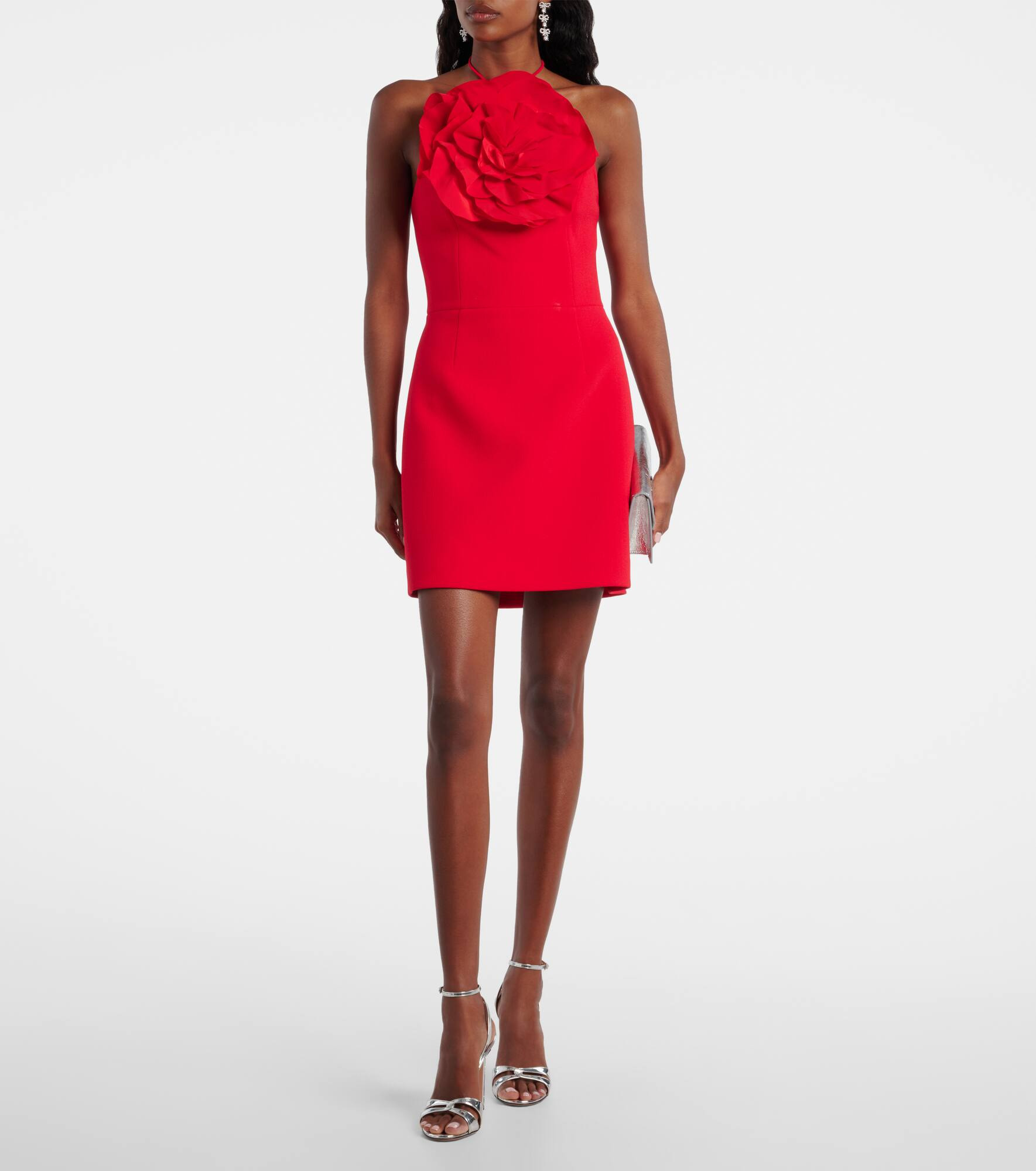 Cameron floral-appliqué crêpe minidress - 2