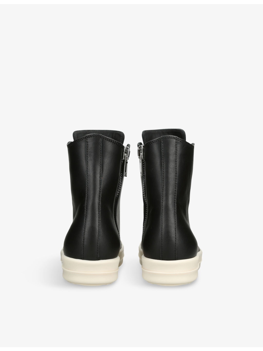 Contrast-Sole Leather High-Top Trainers - 4