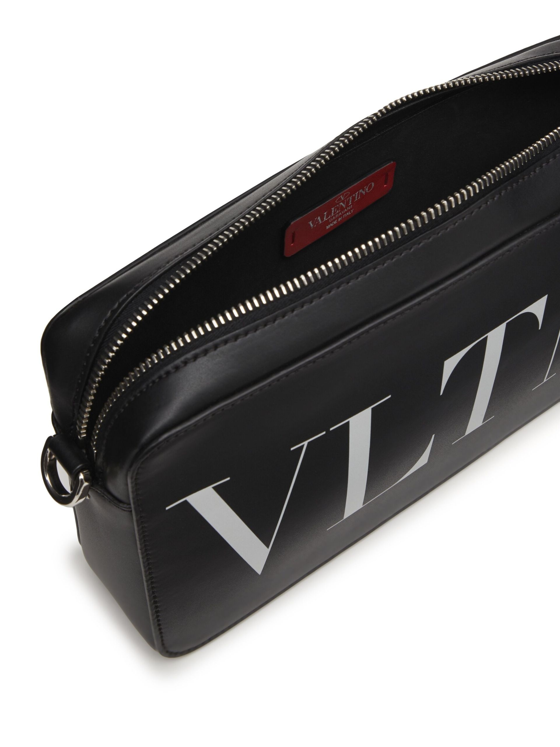 Black VLTN Leather Messenger Bag - 6