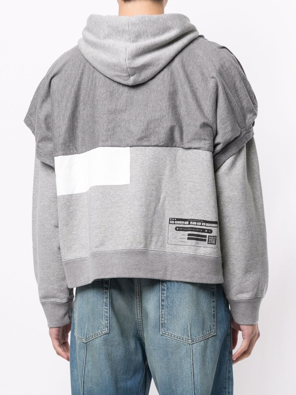 layered cotton hoodie - 4