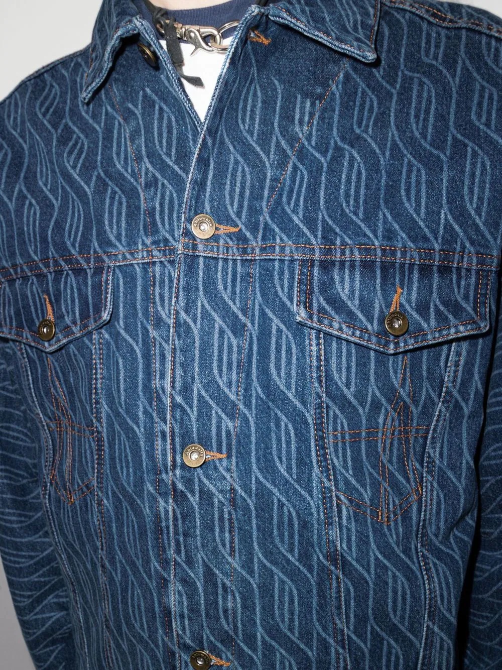 Signature laser-print denim jacket - 4