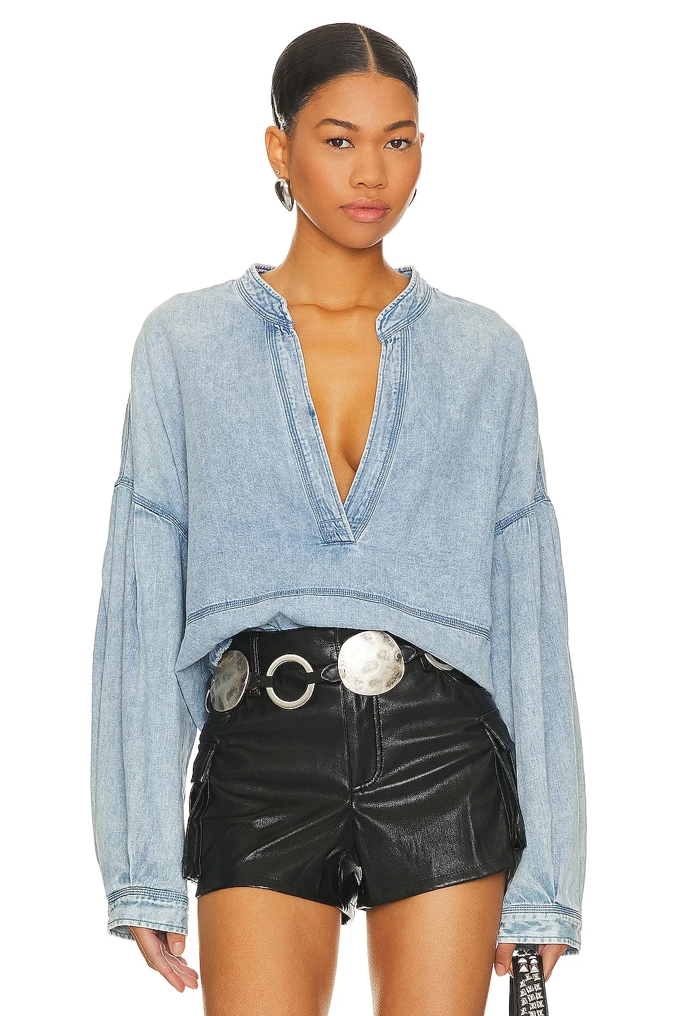 x We The Free Jude Denim Pullover In Vintage Indigo - 1
