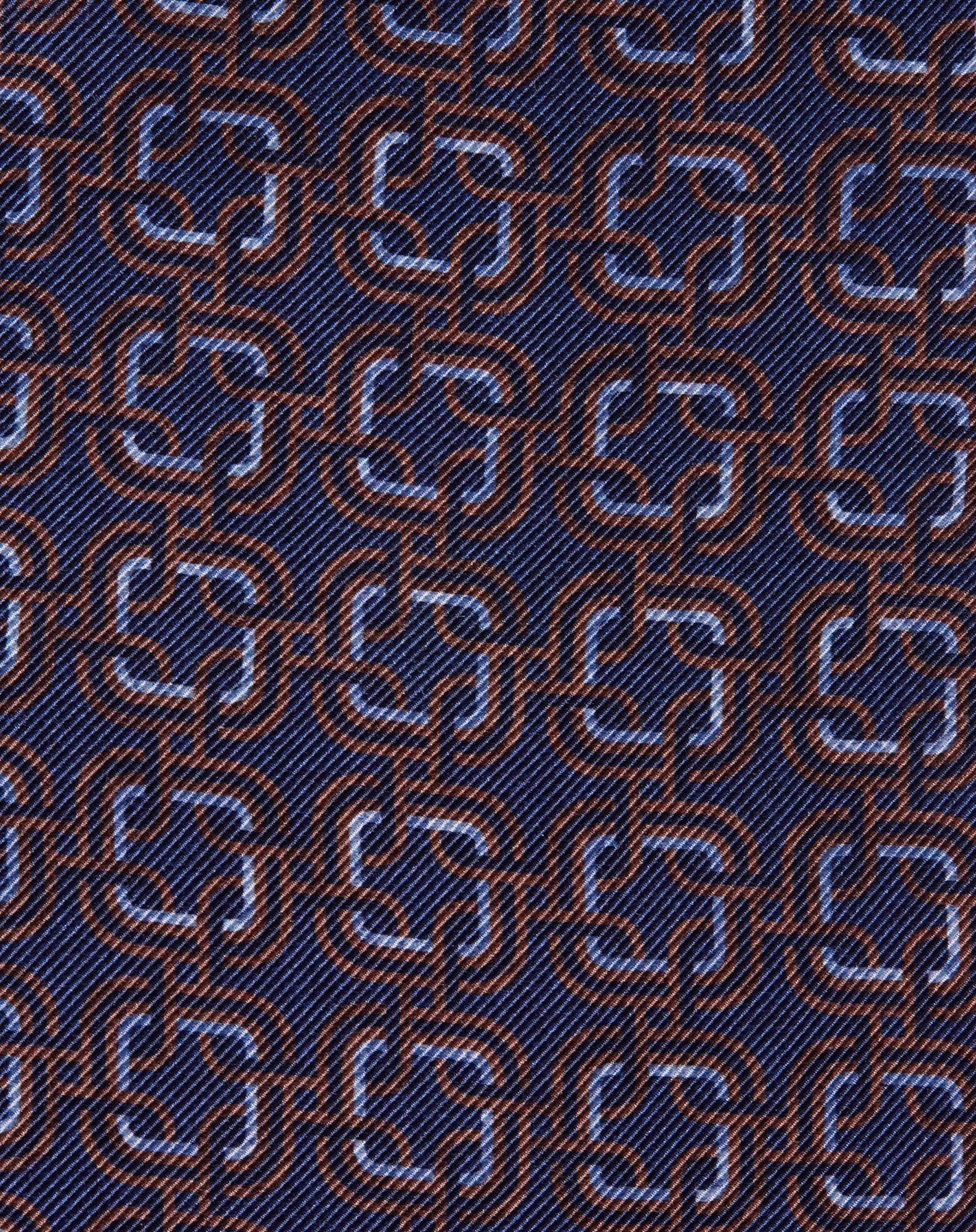 Dark brown and blue silk pocket square - 3