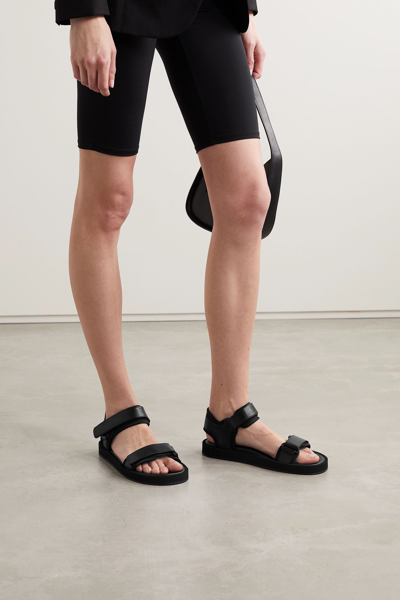 Hook and Loop leather and neoprene sandals - 2