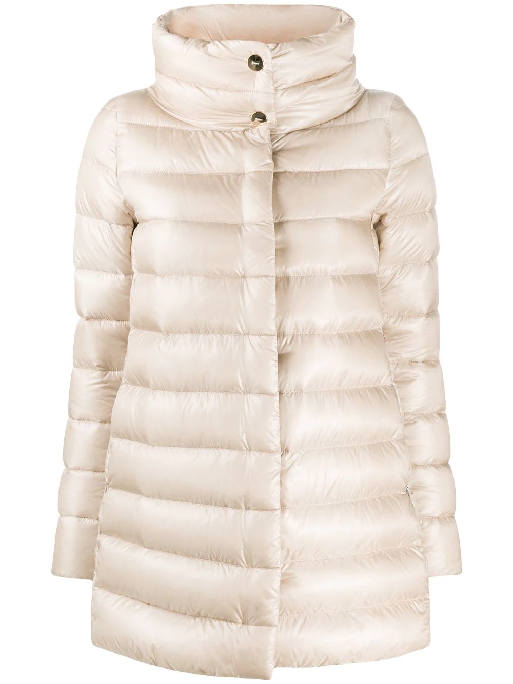 mock neck padded coat - 1