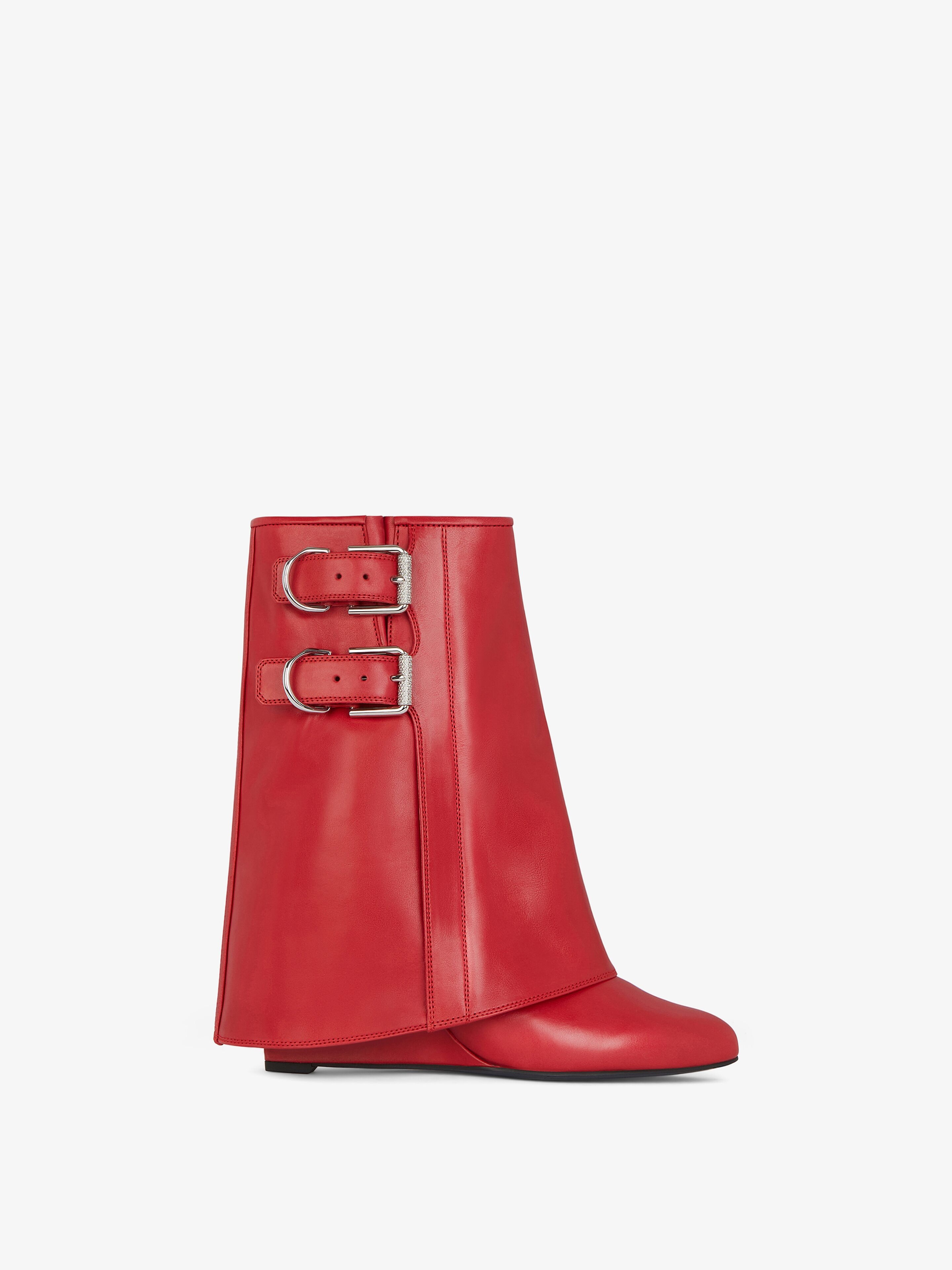 SHARK LOCK BUCKLES ANKLE BOOTS IN LEATHER - 1