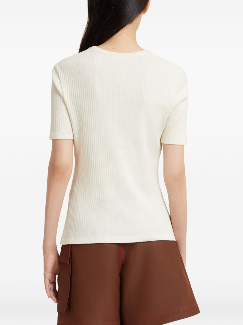 ribbed logo-embroidered T-shirt 3