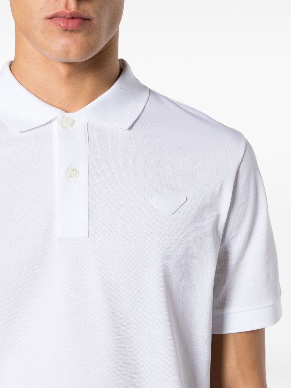 triangle-logo cotton polo shirt - 5