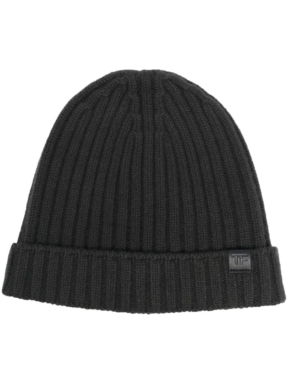 ribbed-knit beanie hat - 1