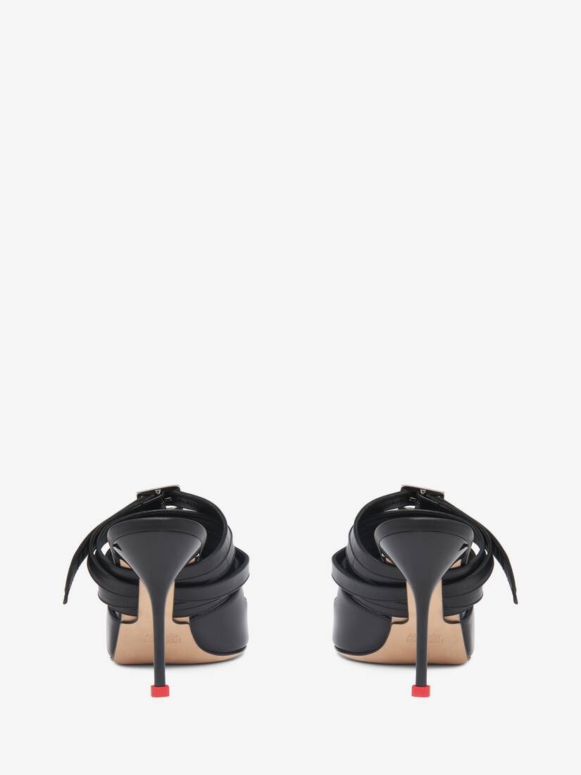 Women's Strappy Mule in Black/lust Red - 4