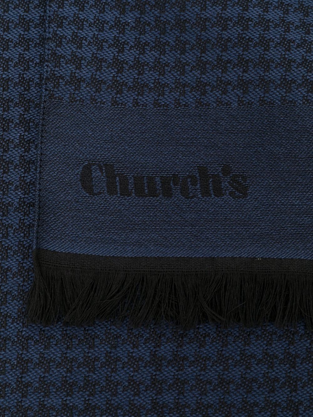 houndstooth-pattern woven-logo scarf - 3