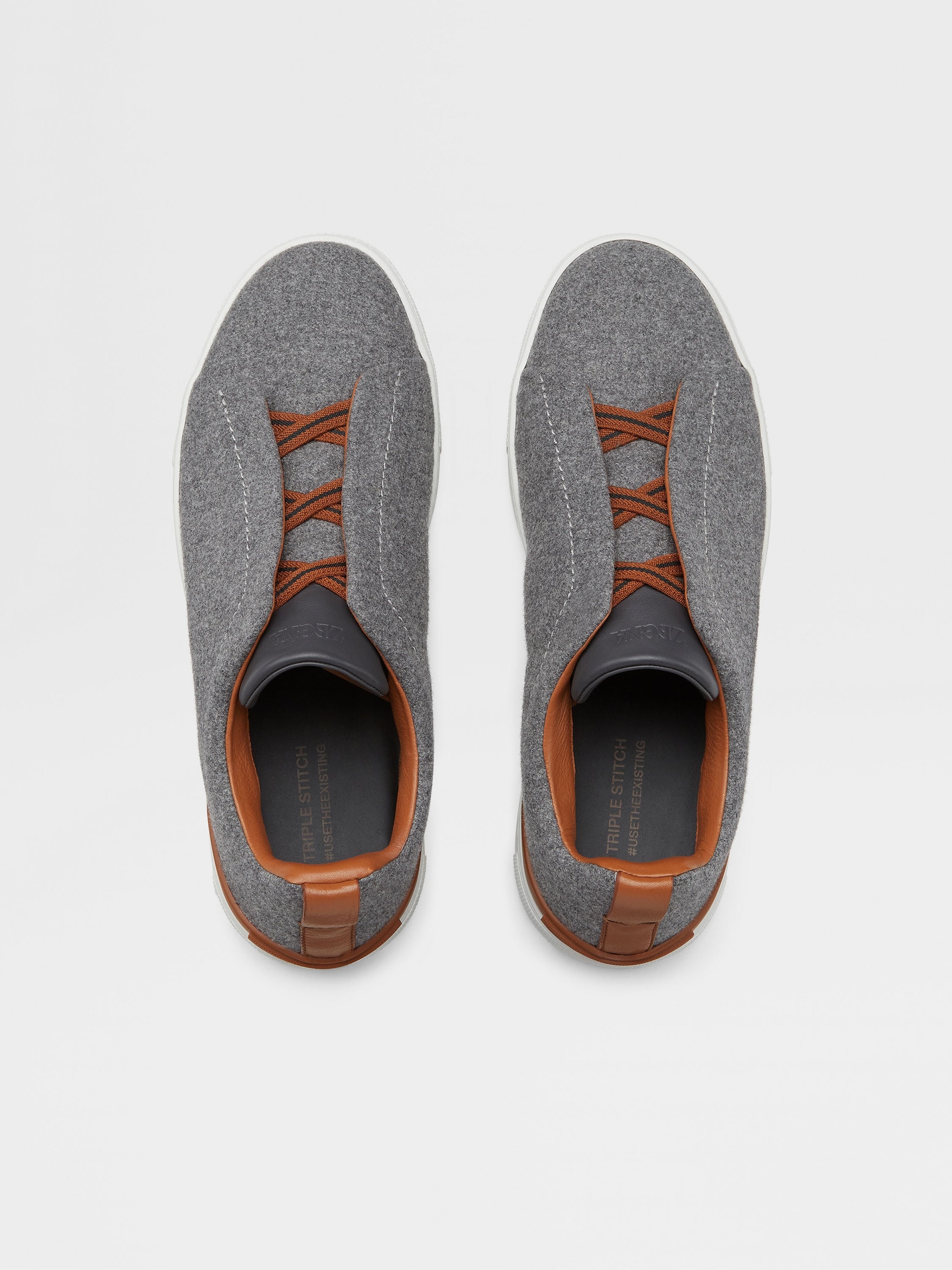 GREY MÉLANGE #USETHEEXISTING™ WOOL TRIPLE STITCH™ SNEAKERS - 3