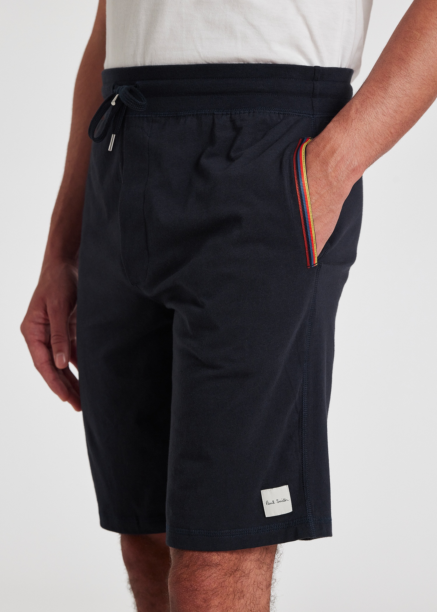 Navy Jersey Cotton Lounge Shorts - 5
