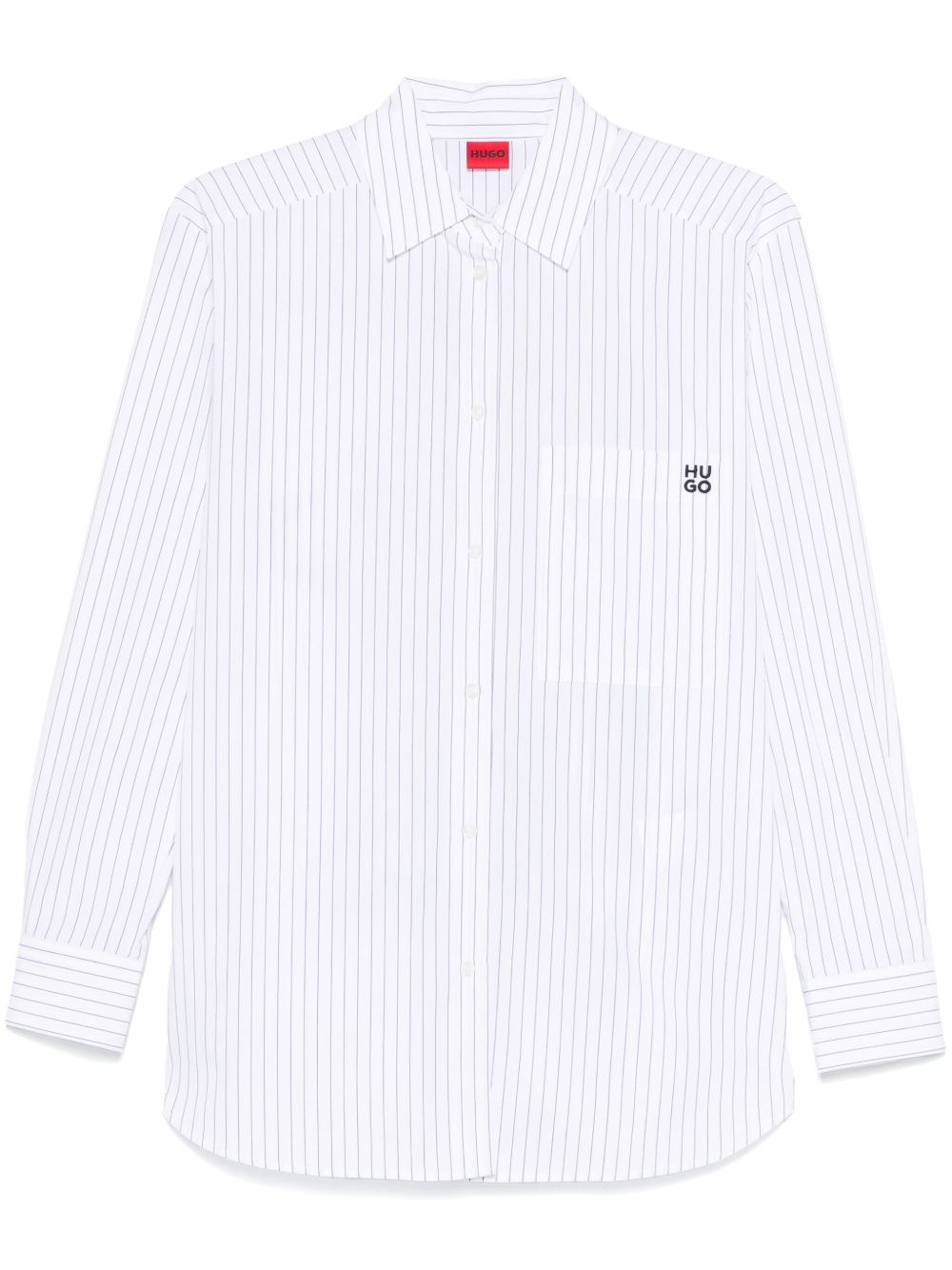 butterfly-print striped shirt - 1