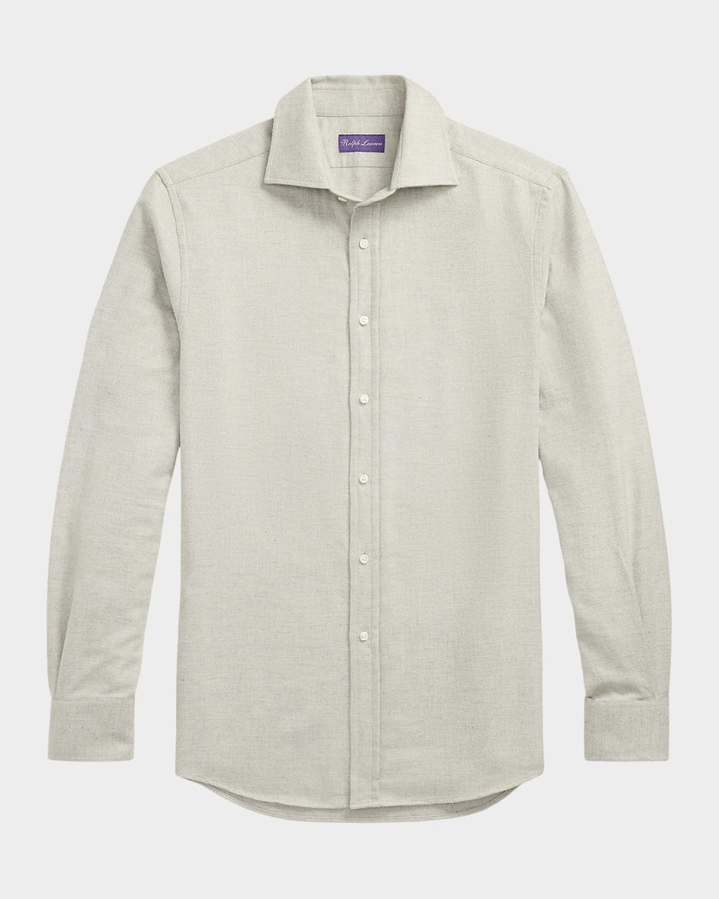Men's Tonal Herringbone Button-Down Shirt 1