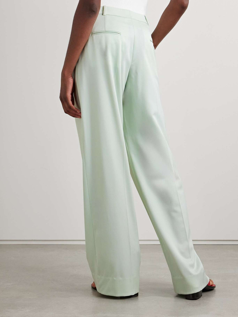 Pleated wool-blend wide-leg pants Mint 4