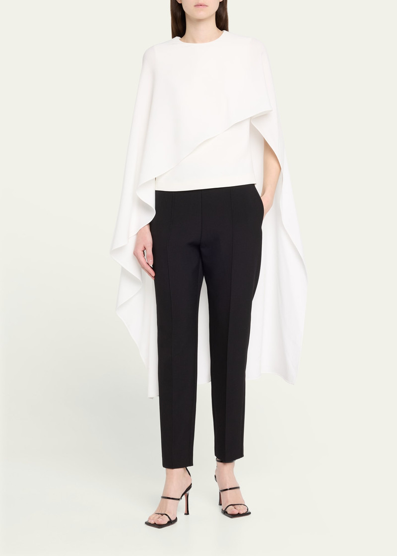 ROLAND MOURET Asymmetric Satin Crepe Cape Top outlook