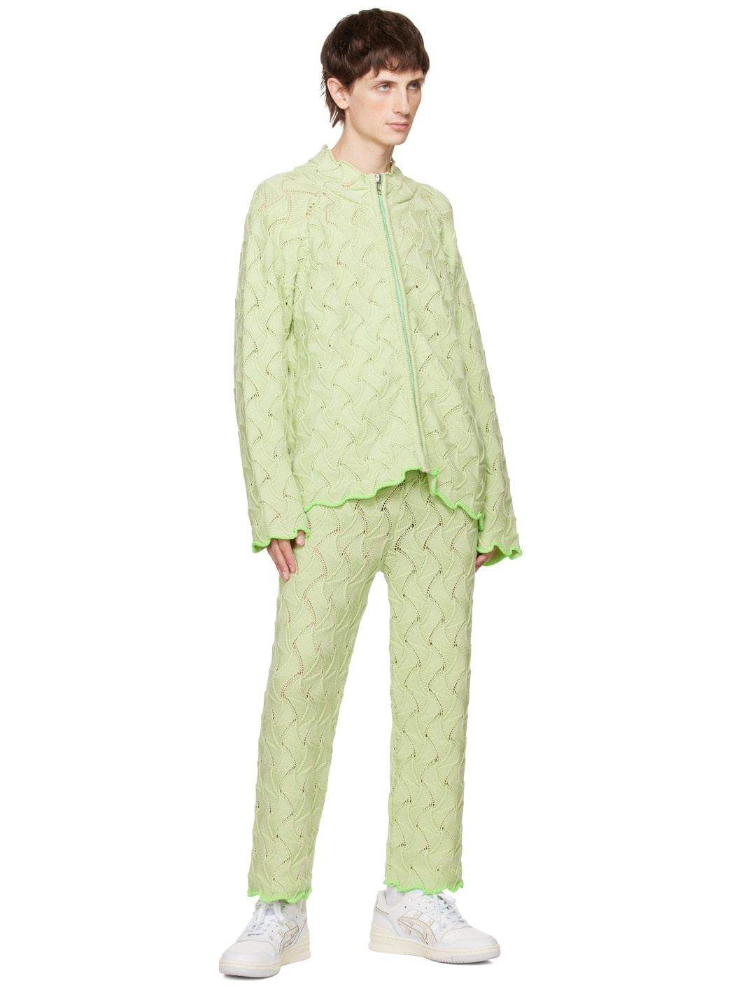 【関税込み】Robyn Lynch グリーン Wavy カーディガン ROBYN LYNCH Green Wavy Cardigan | REVERSIBLE