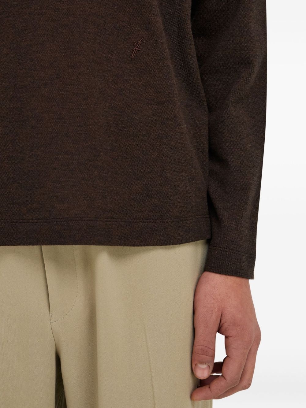 long-sleeved polo shirt - 5