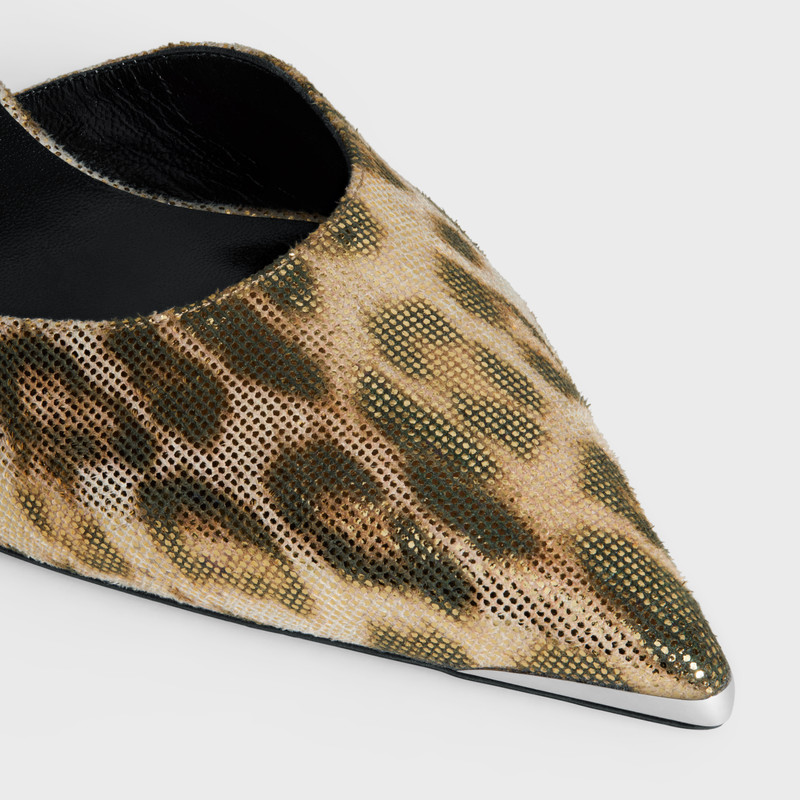 CELINE KITTEN WITH METAL TOE in LEOPARD PRINTED LAMINATED FABRIC 4