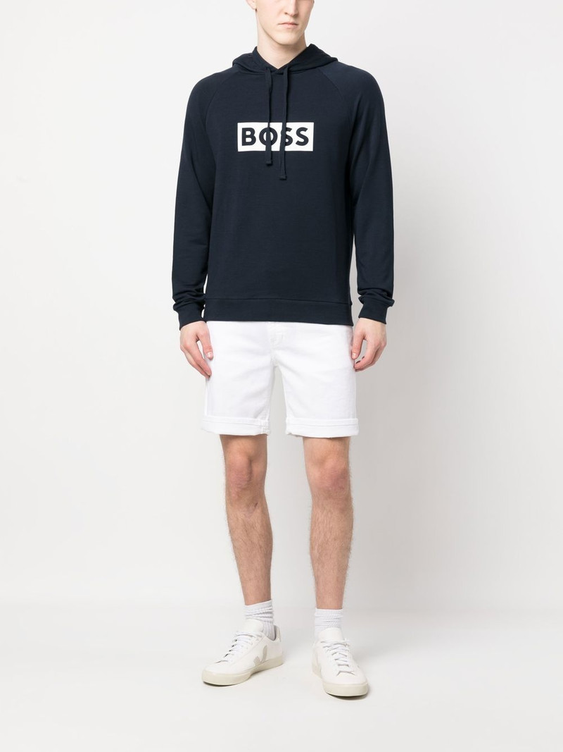 BOSS logo-print drawstring hoodie outlook