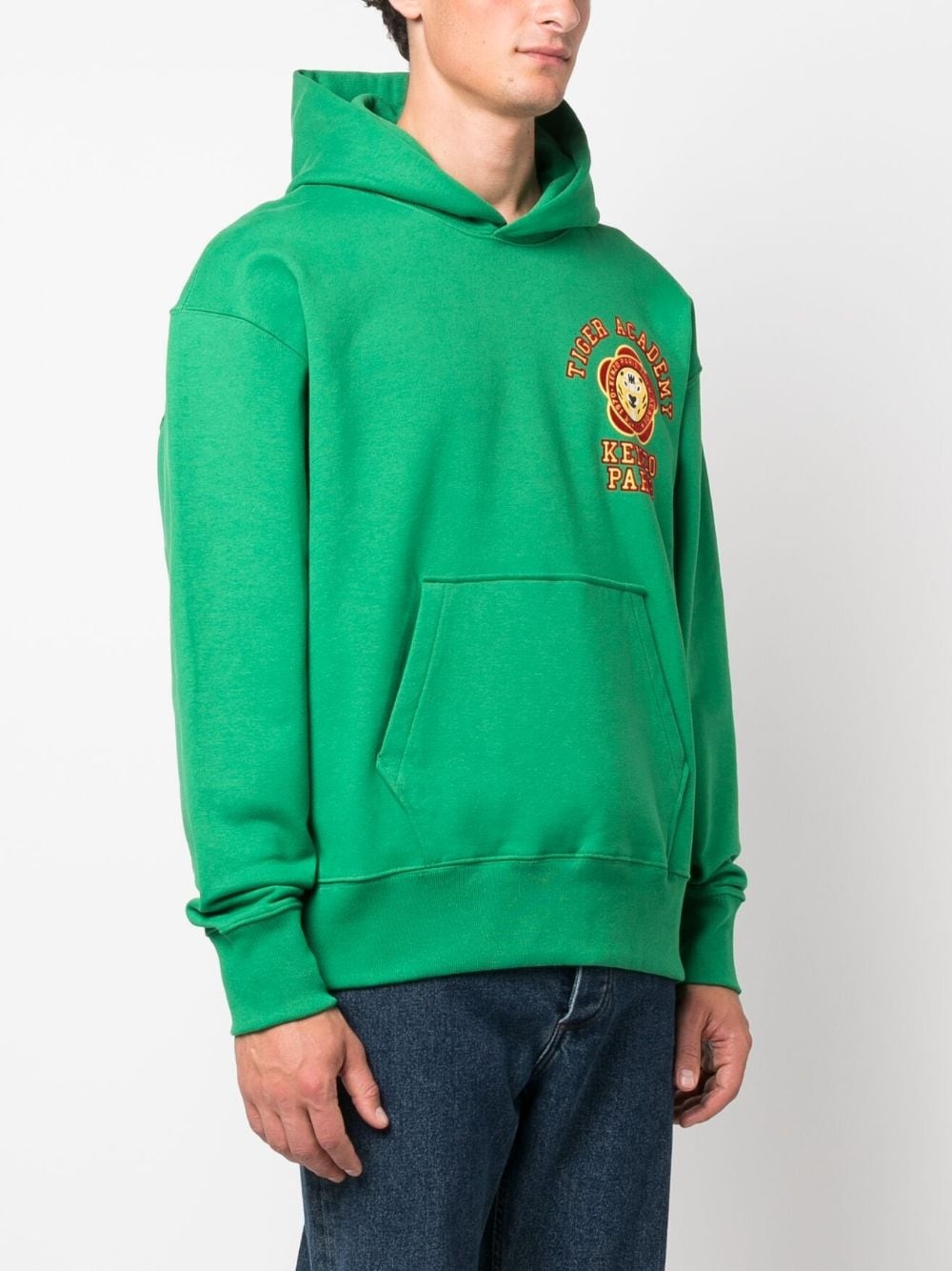 logo-print cotton hoodie - 3