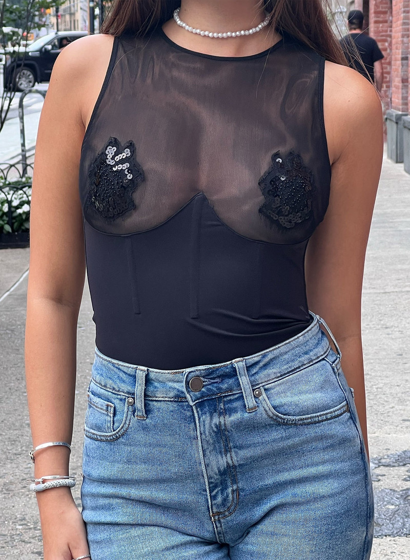 Embellished Cup Bodysuit 3