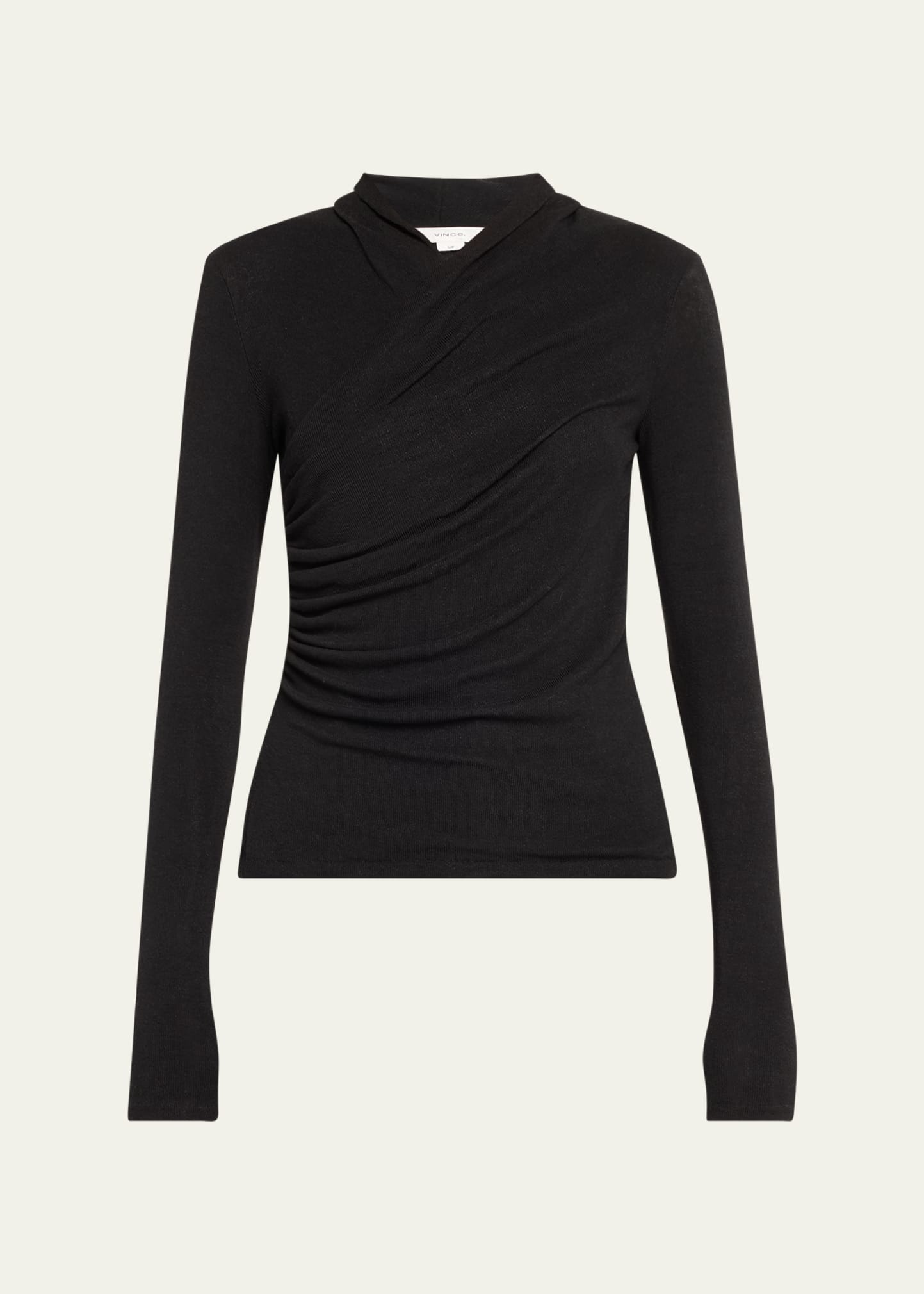 Long-Sleeve Faux-Wrap Top - 1