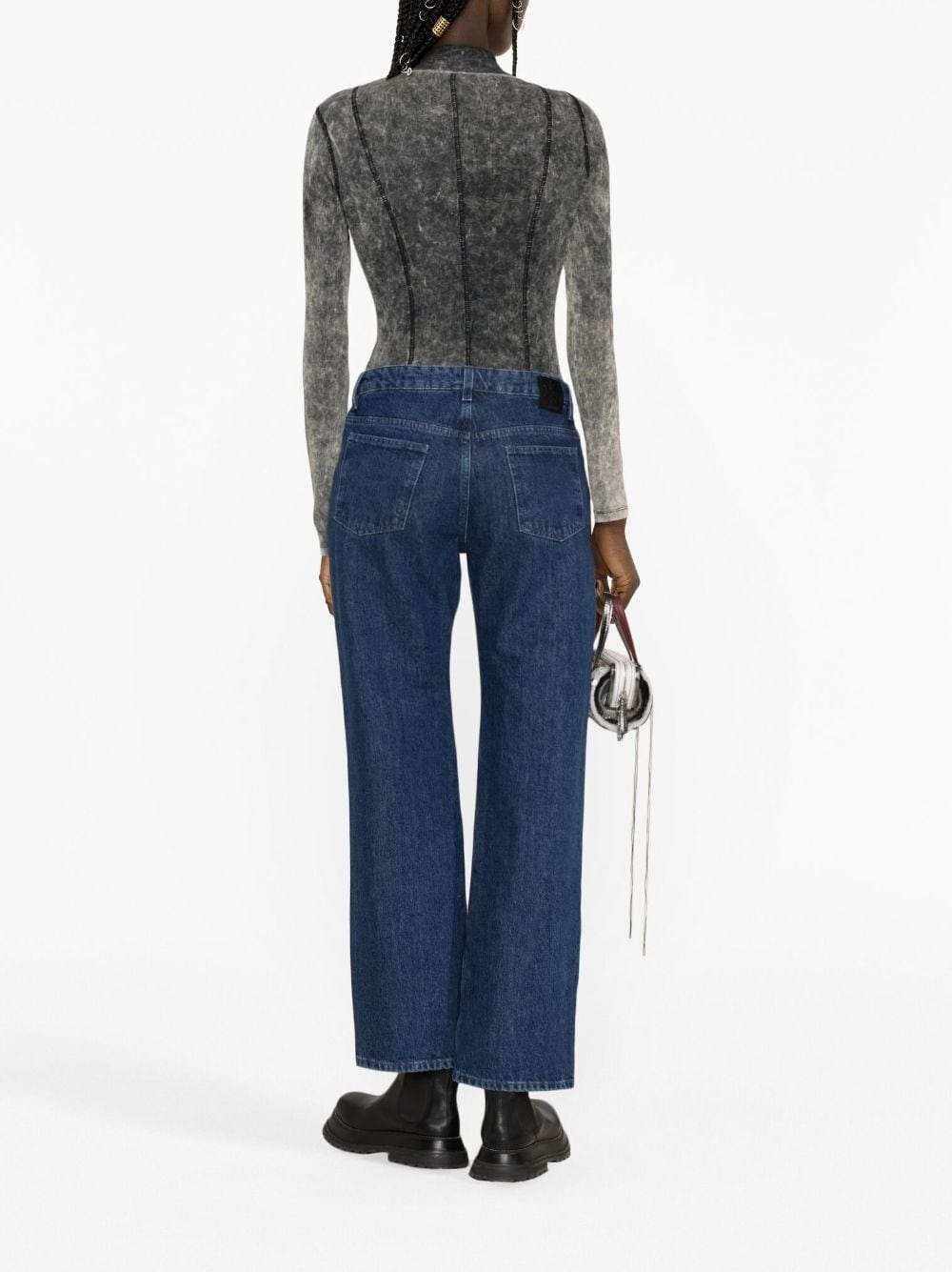 low-rise cropped straight-leg jeans - 4