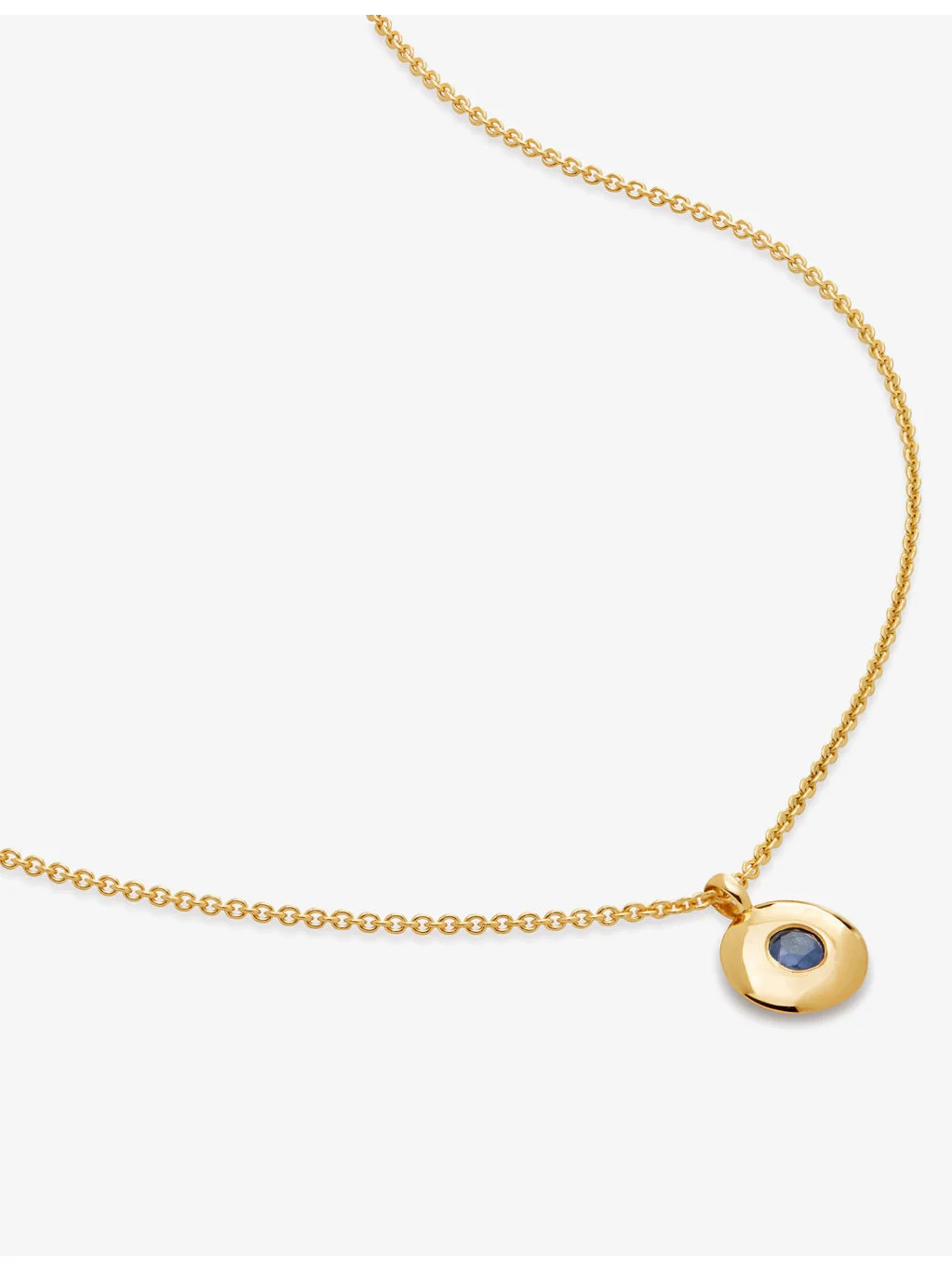 September birthstone 18ct yellow gold-plated vermeil sterling-silver and sapphire pendant necklace - 1