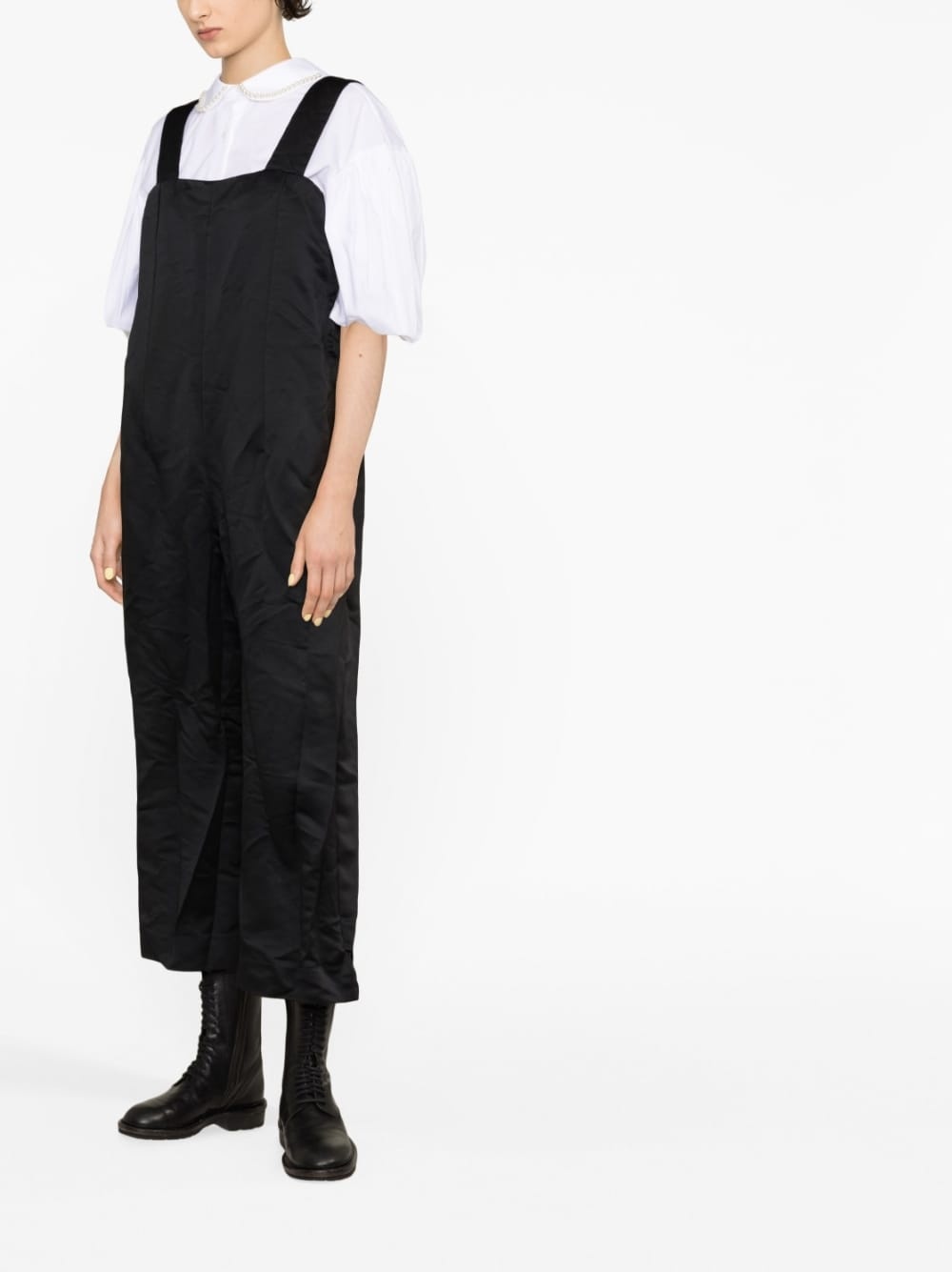 cropped-leg dungarees - 4