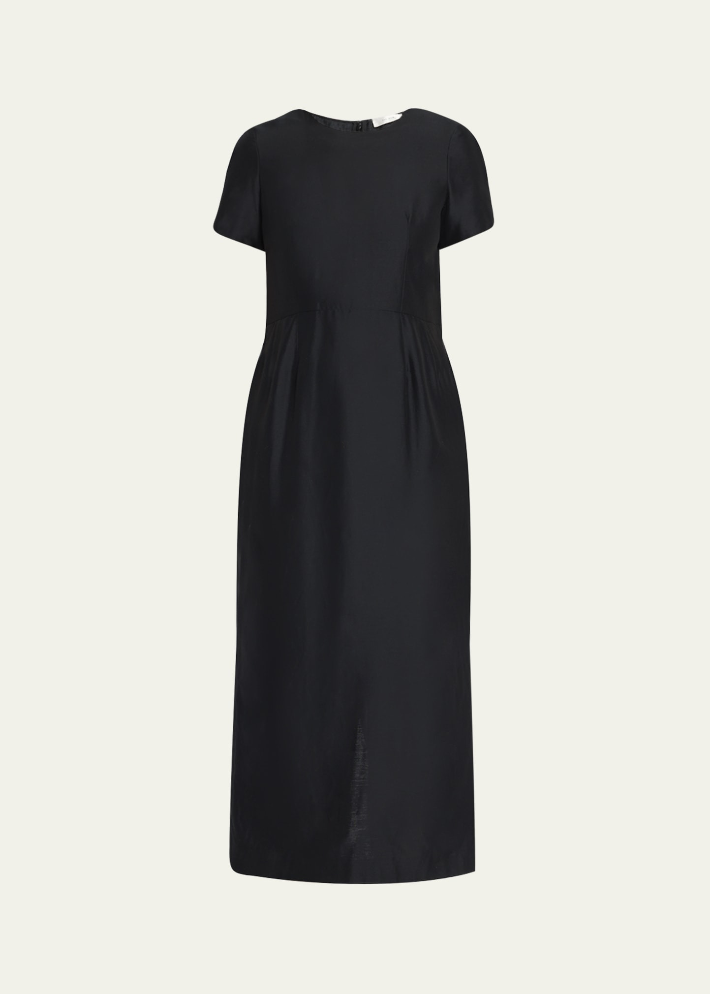 Edmonia Short-Sleeve Cotton-Silk Midi Dress - 1
