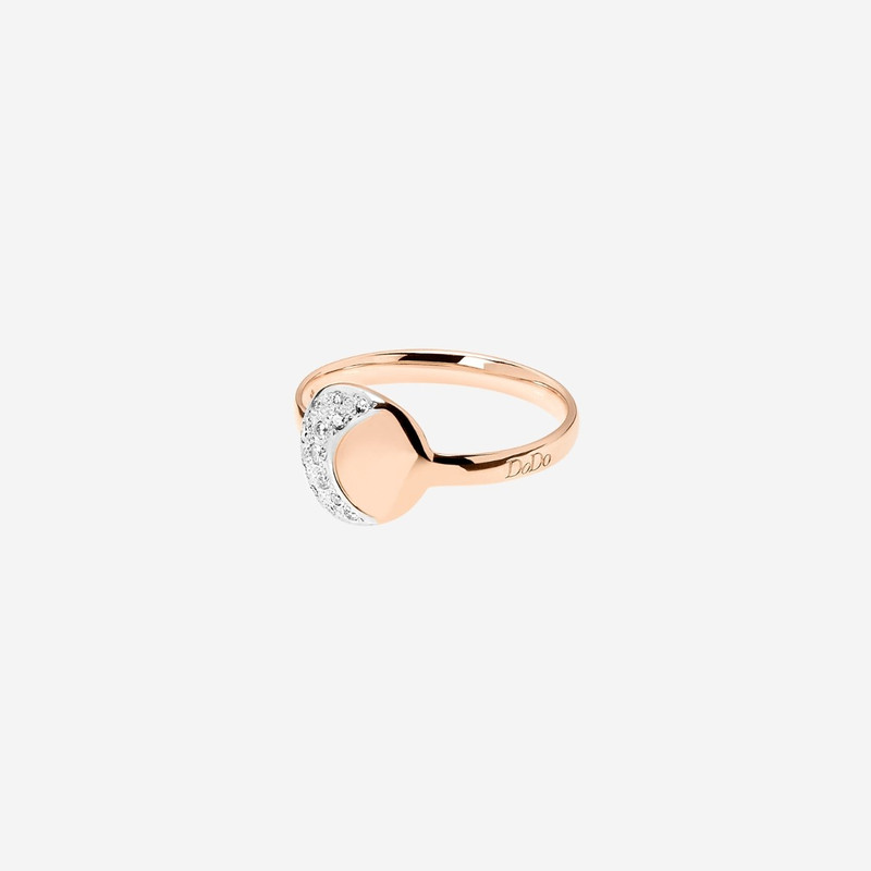DoDo Rose Gold & White Diamond Moon & Sun Ring outlook