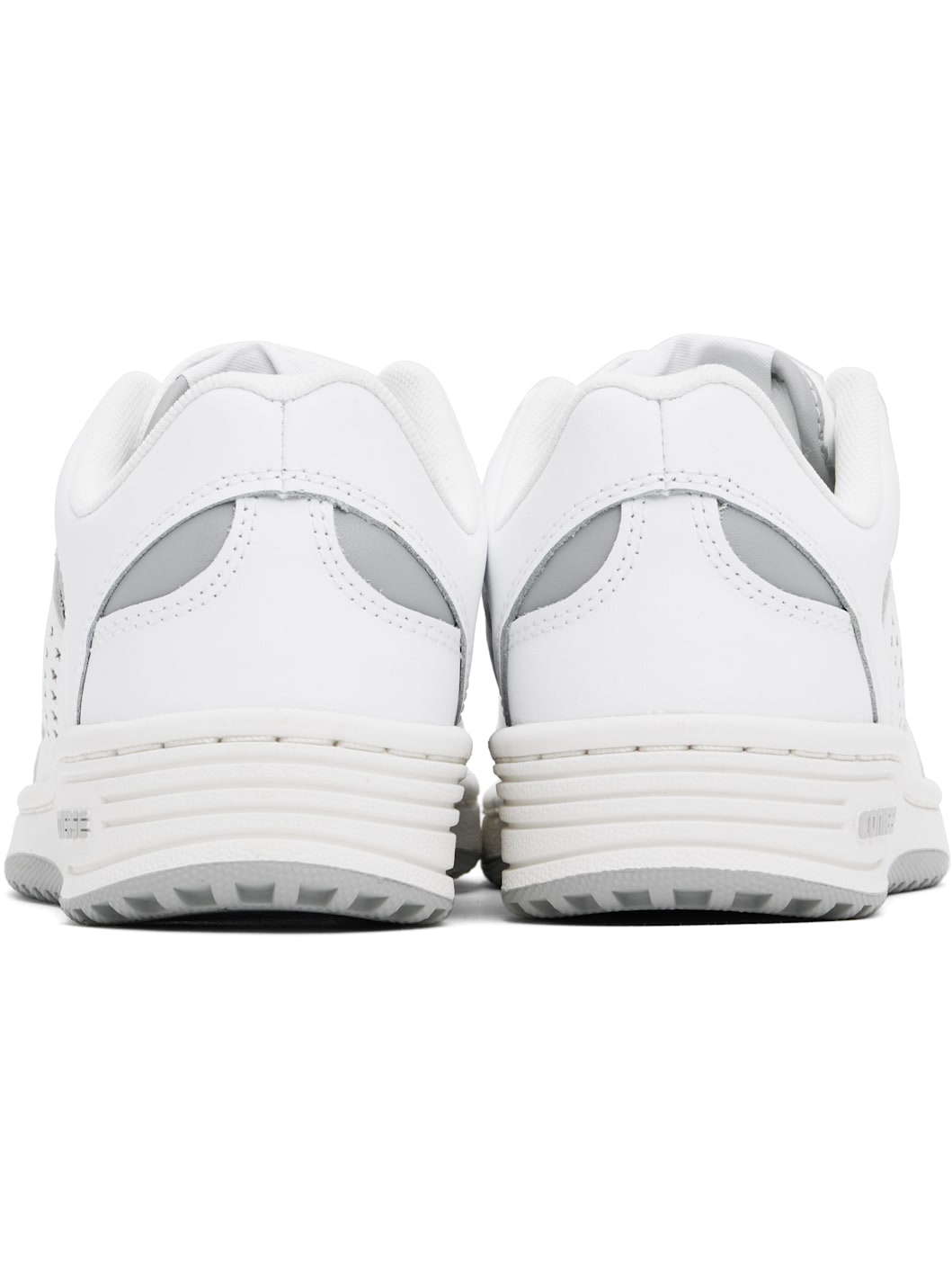 White & Gray Weapon Leather Low Top Sneakers - 2