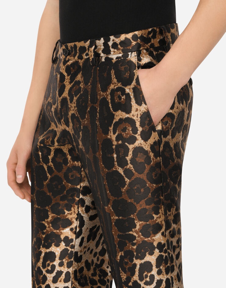 Jacquard pants with leopard design - 4