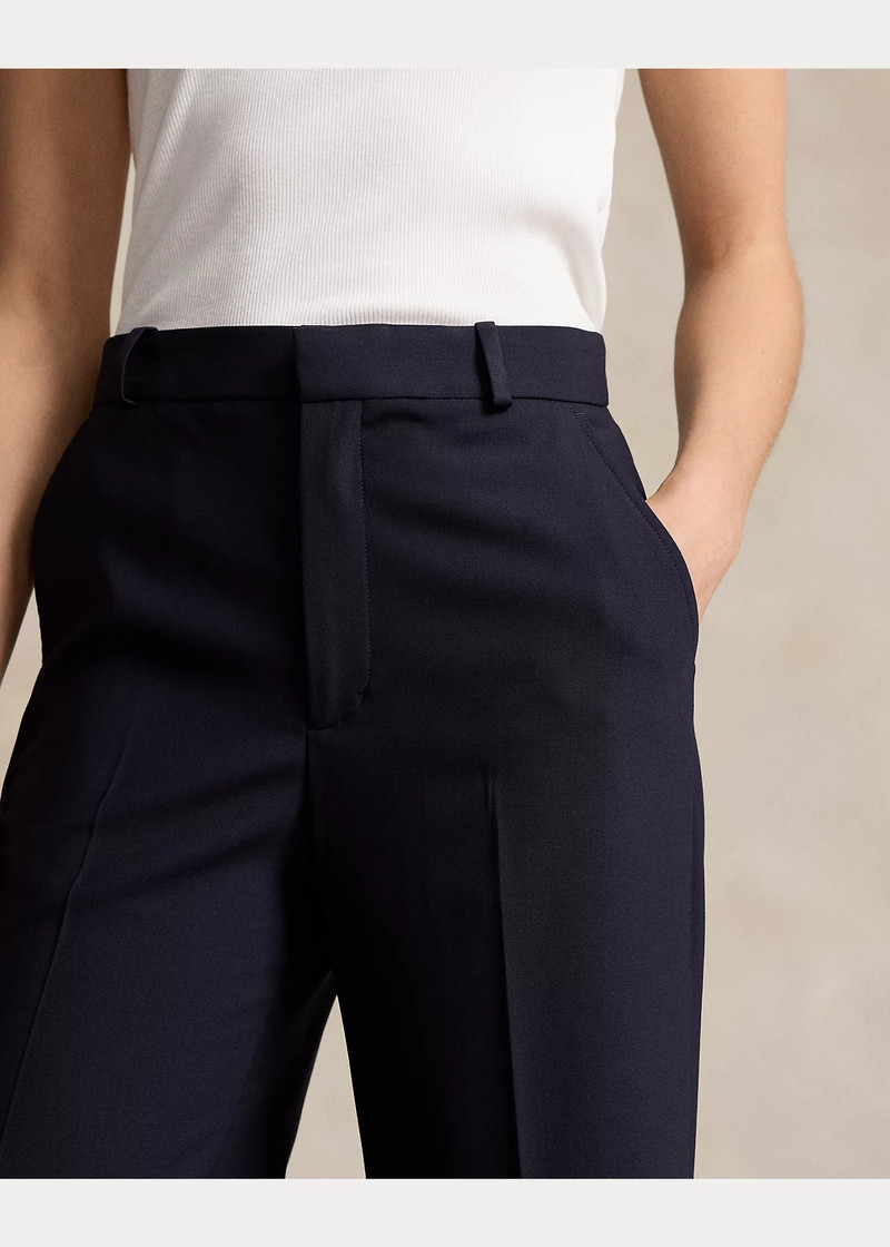 Stretch Wool Faille Wide-Leg Pant 5