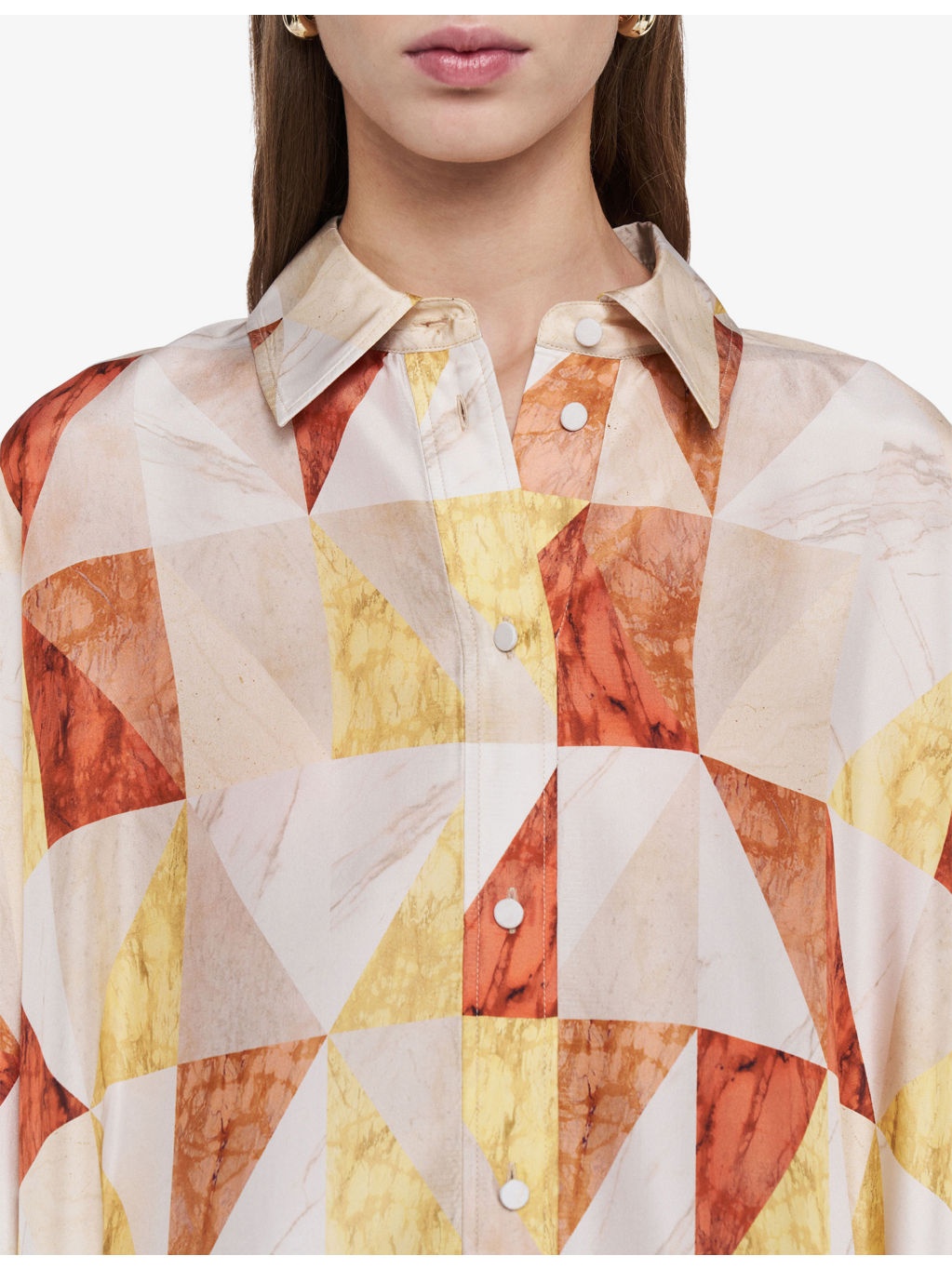 Dania Marble-Print Silk Midi Dress - 6