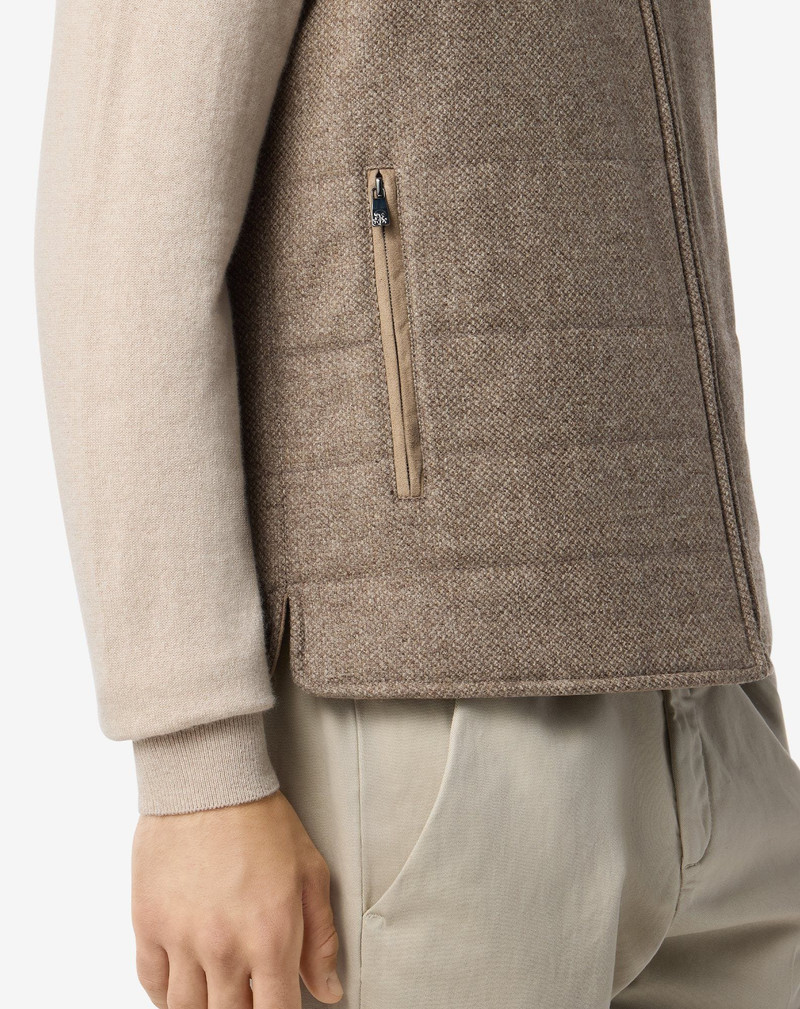 Brown micropatterned wool and cashmere waistcoat 5